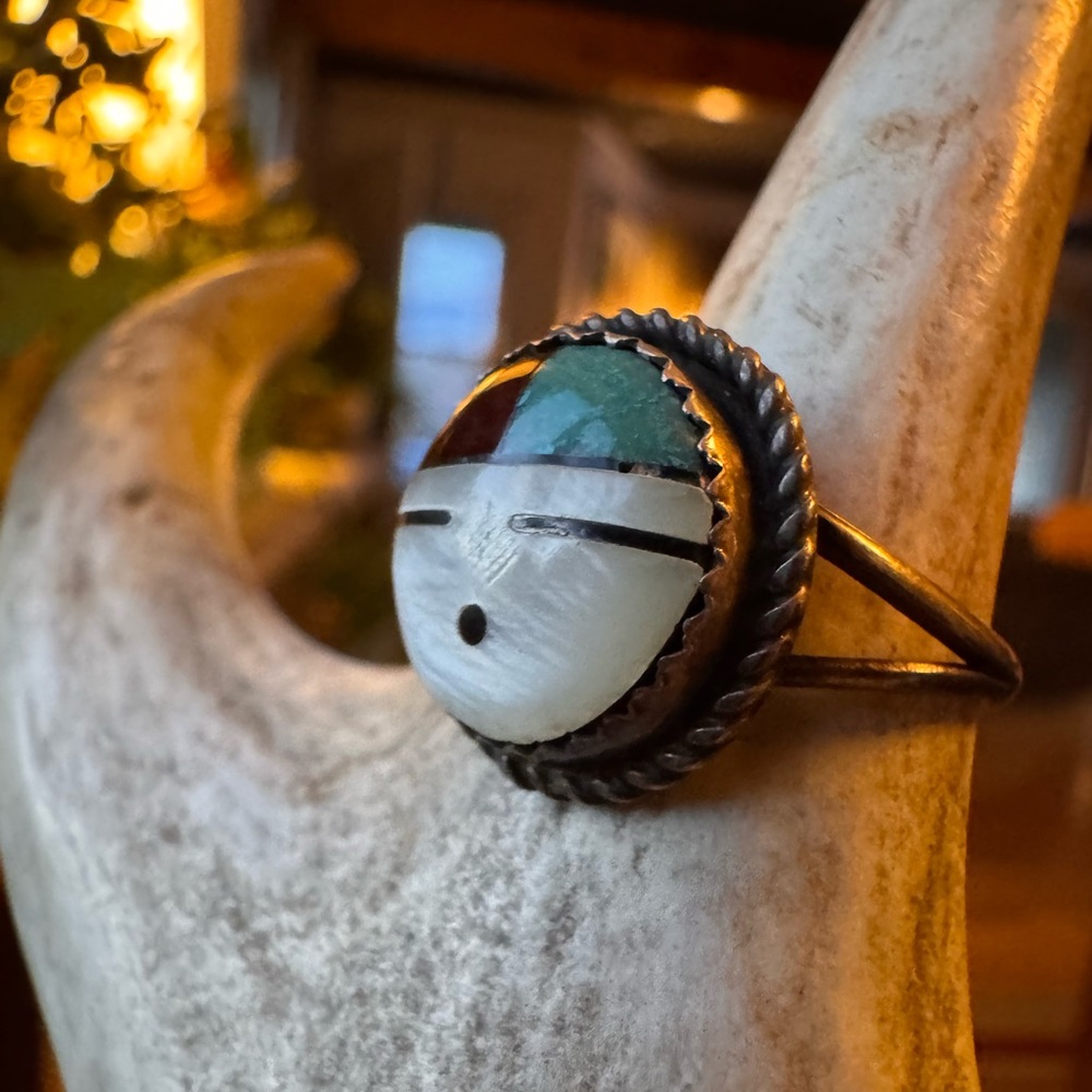 Zuni Inlay Vintage Ring - Size 7